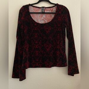 Hot Topic Velvet Top Medium Bell Sleeve Whimsical Goth Fairy